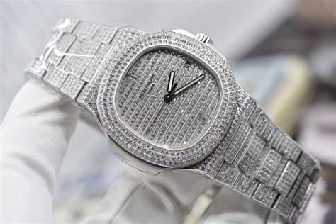 fake patek diamond watch|patek philippe nautilus full diamond.